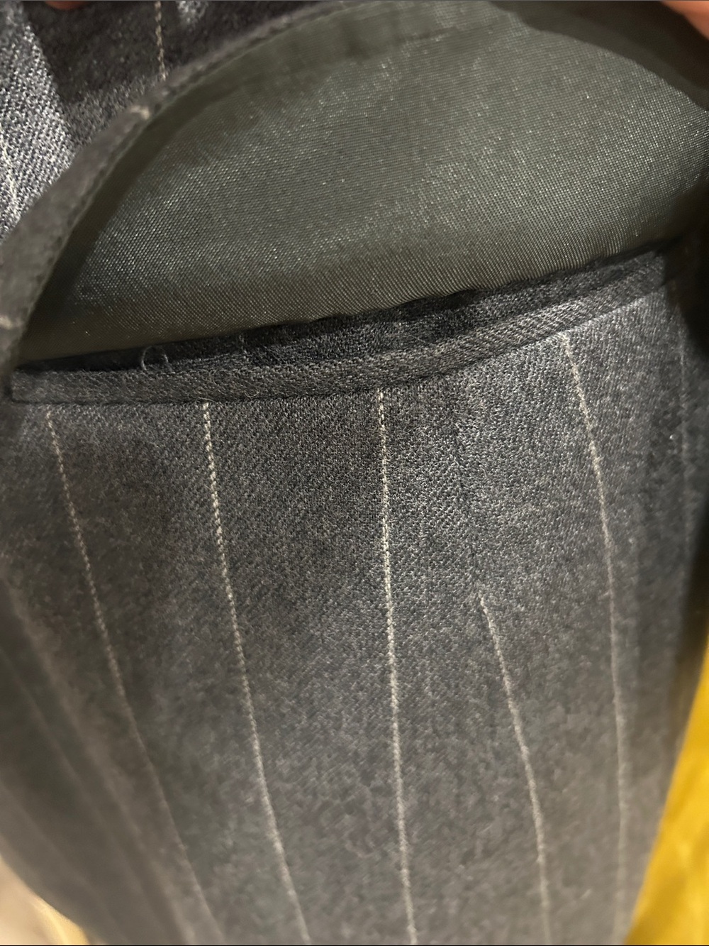 Jones New York Vintage Charcoal Gray Pinstripe Double-Breasted Blazer Dress - Picture 5 of 5